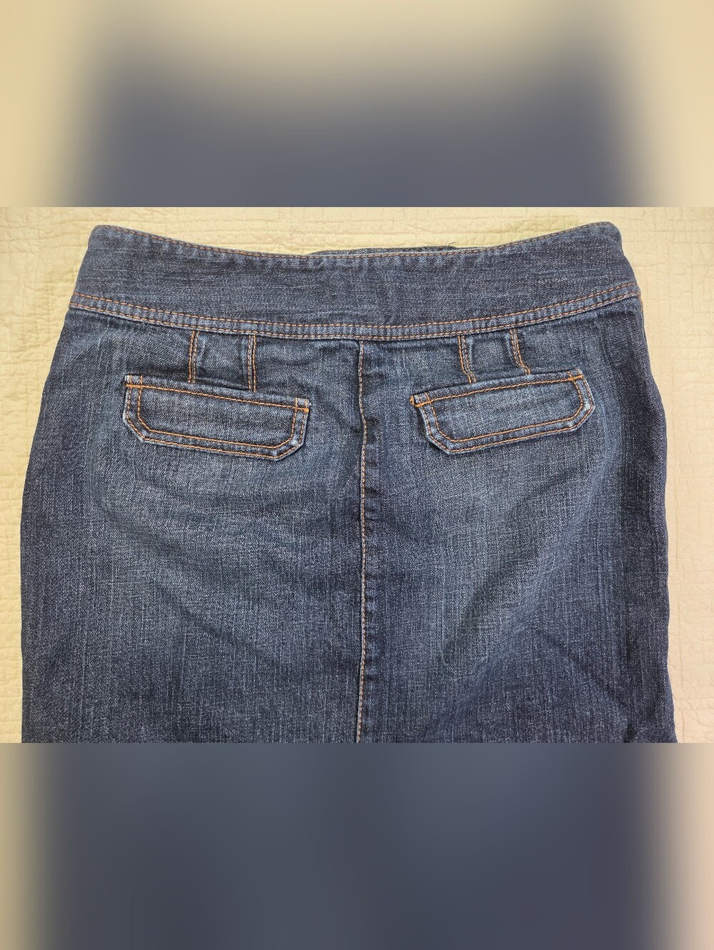 Ann Taylor LOFT Denim Skirt Womens Size 2 Blue Cotton Blend Pockets Short - Picture 6 of 11